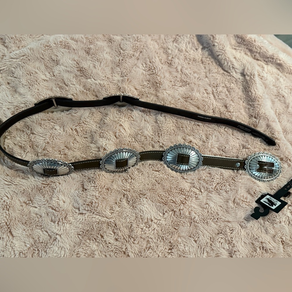 NOCONA - Coach Silver and Brown Decorative Belt